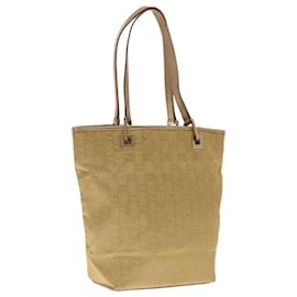 Gucci-GUCCI GG Canvas Tote Bag Gold 002 1099 Auth 94447-Golden