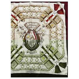 Hermès-HERMES Silk handkerchief T.  Silk-Dark red