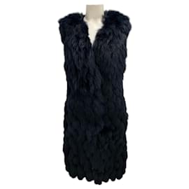 Autre Marque-J. Mendel Navy Blue Genuine Fur Vest-Navy blue
