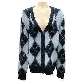 Strickjacke in Hellblau / Marineblau aus der Michael Kors Kollektion Blau