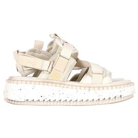 Sandali platform Chloé Lilli in neoprene bianco Bianco Crudo