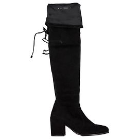 Stuart Weitzman Tieland 85 Over-The-Knee Boots in Black Suede Black