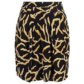 Saia Mini Impressa Clemy Ba&sh em Viscose Preta Preto