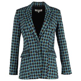 Diane Von Furstenberg Petra Jacquard Blazer In Green Polyamide Other