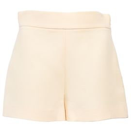 Shorts mini de cintura alta em algodão creme Christian Dior Branco Cru