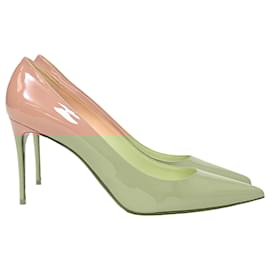 Christian Louboutin-Christian Louboutin Kate 85 Pointed Pumps in Nude Patent Calf Leather-Brown,Flesh
