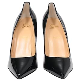 Christian Louboutin-Christian Louboutin Pigalle 100 Pointed Pumps in Black Patent Calf Leather-Black