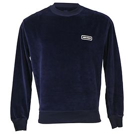 Ami Crewneck Pullover aus marineblauem Samt Blau Marineblau