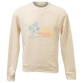 Saint Laurent- Saint Laurent Graphic Print Sweatshirt in Pastel Yellow Cotton-Other