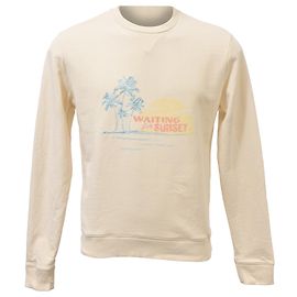 Sudadera con estampado gráfico de Saint Laurent en algodón amarillo pastel Otro