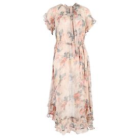 Vestido midi com estampa floral Zimmermann Radiate Cascade em seda multicolorida Multicor