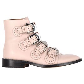Botas de tornozelo com detalhes em fivela Givenchy em couro rosa claro Rosa