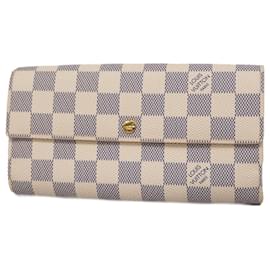 Louis Vuitton-Louis Vuitton Long Wallet Damier Azur Portefeuille Sarah-White