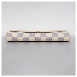 Louis Vuitton-Louis Vuitton Long Wallet Damier Azur Portefeuille Sarah-White