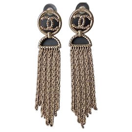 Chanel CC A16S Catena Lunga Logo GHW CocoMark Orecchini Scatola D'oro