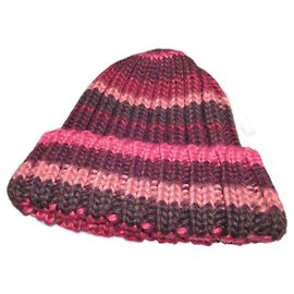 Autre Marque InWear striped beanie in wool Brown Pink Red Fuschia