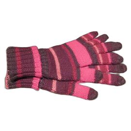 Autre Marque Gestreifte Wollhandschuhe InWear Braun Pink Rot Fuschia