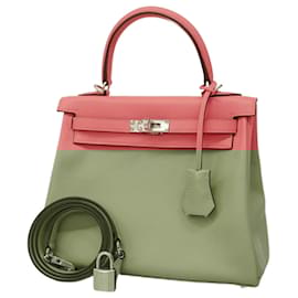 Hermès-Hermes Kelly 25 Handbag in Rose Azalee-Pink