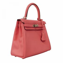 Hermès-Hermes Kelly 25 Handbag in Rose Azalee-Pink