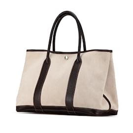 Hermès-Sac Tote PM Hermes Garden-Marron,Autre