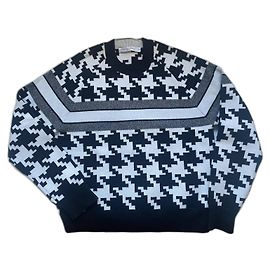 Dior Houndstooth Cashmere and Wool Sweater Black Eggshell Black Eggshell