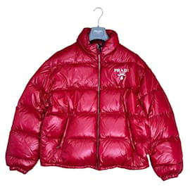Red Prada Puffer Coat Red