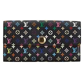 Louis Vuitton-Louis Vuitton Monogram Multicolor Portefeuille Sarah Long Wallet-Black,Multiple colors