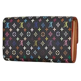 Louis Vuitton-Louis Vuitton Monogram Multicolor Portefeuille Sarah Long Wallet-Black,Multiple colors