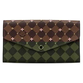 Louis Vuitton-Louis Vuitton Damier Portefeuille Sarah Studs Long Wallet-Brown