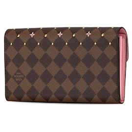 Louis Vuitton-Louis Vuitton Damier Portefeuille Sarah Studs Long Wallet-Brown