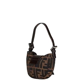 Fendi-Fendi Zucca Croissant Handbag-Brown
