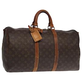 Louis Vuitton-LOUIS VUITTON Monogram Keepall Bandouliere 50 Boston Bag M41416 LV Auth 94821-Monogram