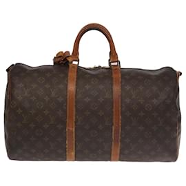 Louis Vuitton-LOUIS VUITTON Monogram Keepall Bandouliere 50 Boston Bag M41416 LV Auth 94821-Monogram