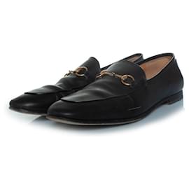 Autre Marque-Gucci, Black leather Jordan loafers-Black
