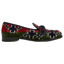 Aquazzura-Aquazzura Moccasins EU38 Burgundy Navy Martin Loafers UK5 US7.5-Dark red,Navy blue