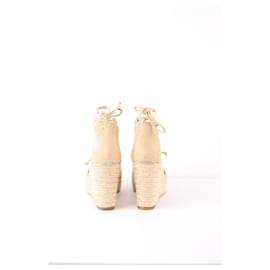 Hermès-Suede Wedge Heels-Beige