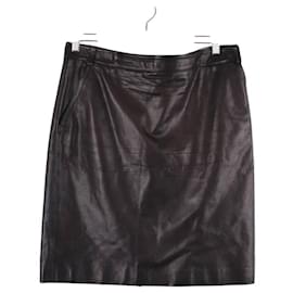 Hermès-Leather mini skirt-Black