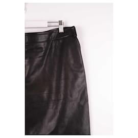 Hermès-Leather mini skirt-Black