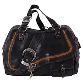 Dior-Gaucho leather handbag-Black