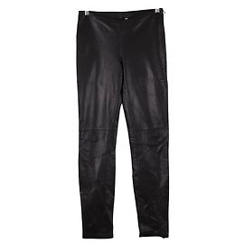 Leon & Harper Slim-Lederhosen Schwarz