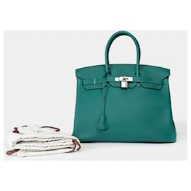 Hermès-Sac HERMES Birkin 35 en Cuir Vert - 102225-Vert