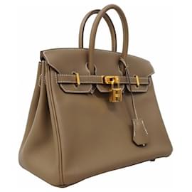 Hermès-Hermes Birkin 25 Handbag in Etoupe Gray-Taupe