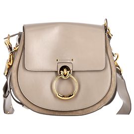 Bolsa Small Tess Chloé em couro e camurça cinza Cinza