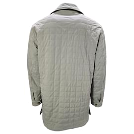 Loro Piana- Loro Piana Quilted Collared Button-Down Jacket in Beige Polyamide-Beige