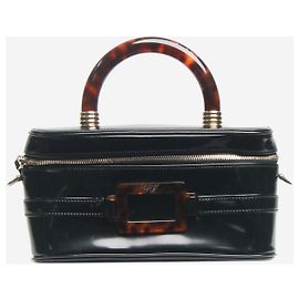 Roger Vivier Schwarze Schildpatt-Handtasche Schwarz
