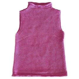 Ärmelloser rosa Baumwollpullover Adolfo Dominguez Größe 34-36 Pink
