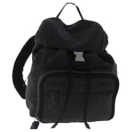 Prada-PRADA Backpack Wool Gray Silver Auth bs19226-Brown,Silvery