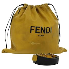 Fendi-FENDI Shoulder Bag Leather Yellow Gold Auth 97095-Golden,Yellow
