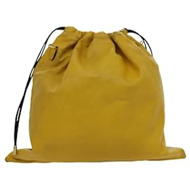 Fendi-FENDI Shoulder Bag Leather Yellow Gold Auth 97095-Golden,Yellow