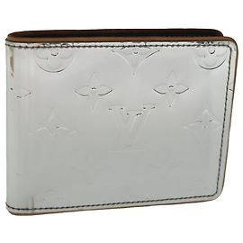 LOUIS VUITTON Cartera Espejo Slender Plata M80806 LV Auth 97115 Plata